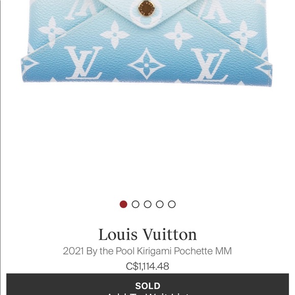 LV Monogram Giant By The Pool Medium Kirigami Pochette Beige Blue Envelope Pouch - Picture 14 of 14